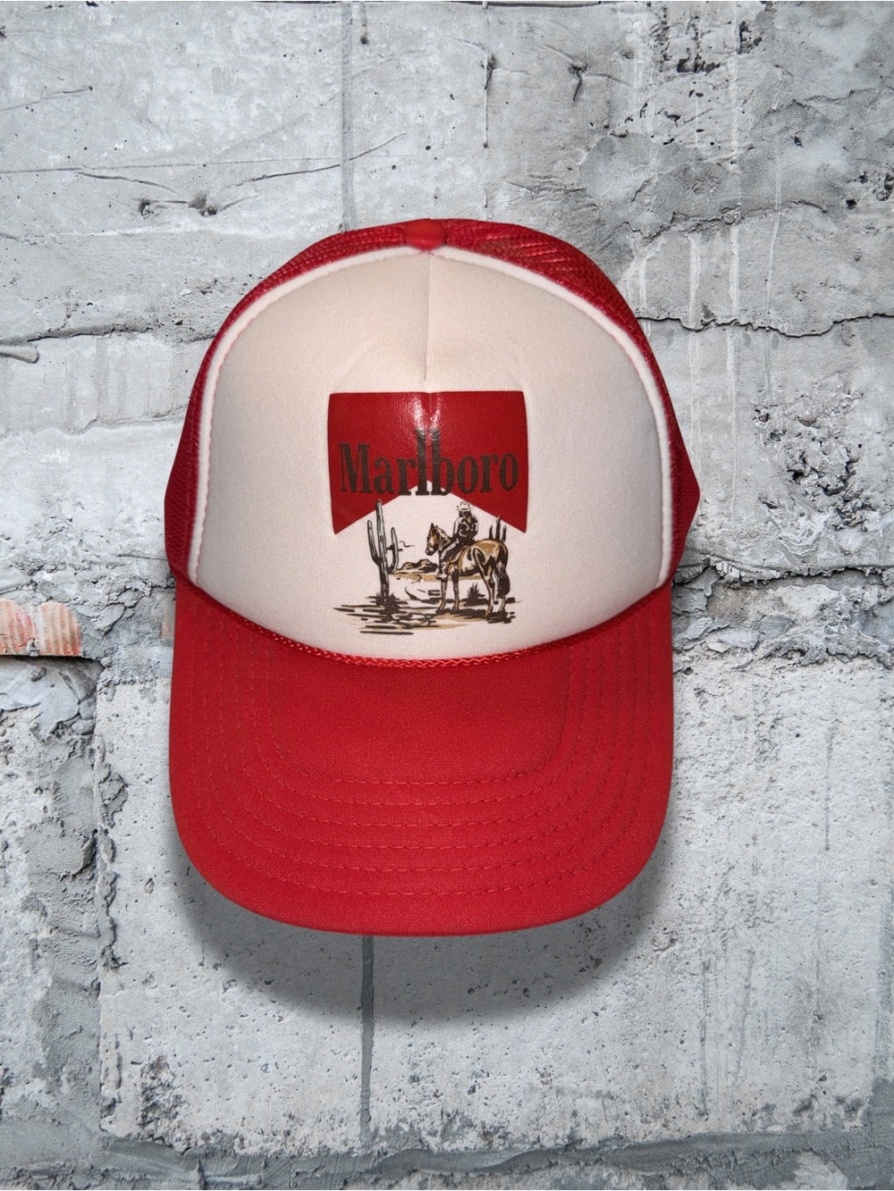 Marlboro Red and White Western Logo Trucker Hat
